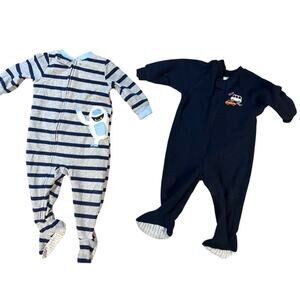 Lot of 2 Baby Pajamas – Carter’s & WonderKids –  12 Months